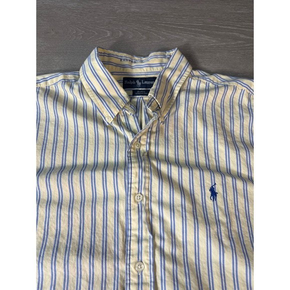 Polo Ralph Lauren Other - Polo Ralph Lauren Blake Mens XL SS Striped Button Down Shirt Yellow Blue
